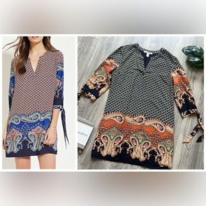 Forever 21 boho paisley printed long sleeve mini shift dress . Size M